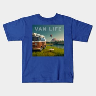 Van Life Camper RV Outdoors in Nature Kids T-Shirt